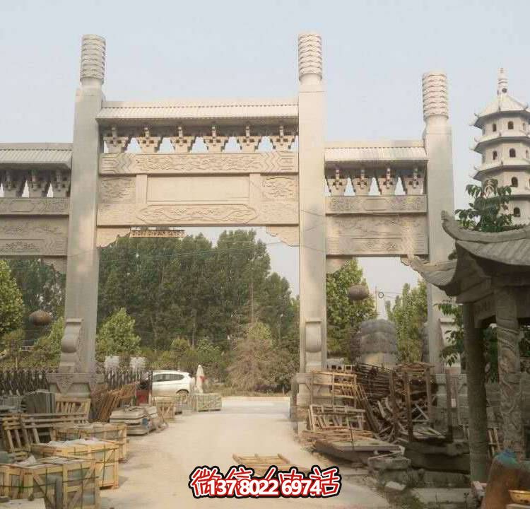 大理石石雕戶(hù)外大型牌坊雕塑