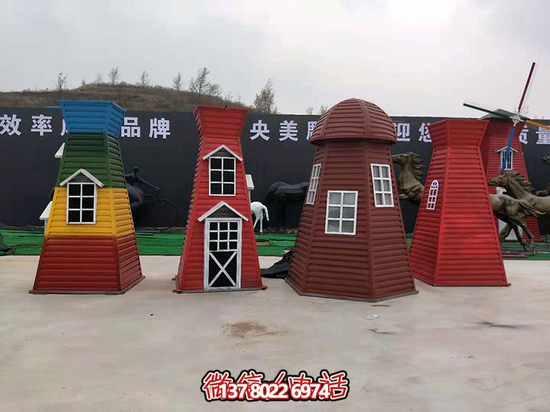 兒童游樂廣場(chǎng)彩三色玻璃鋼風(fēng)車雕塑 兒童游樂廣場(chǎng)彩三色玻璃鋼風(fēng)車雕塑