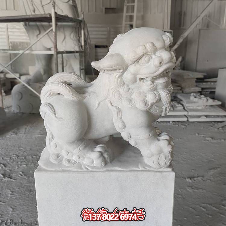 漢白玉石雕庭院工廠(chǎng)石獅子雕塑