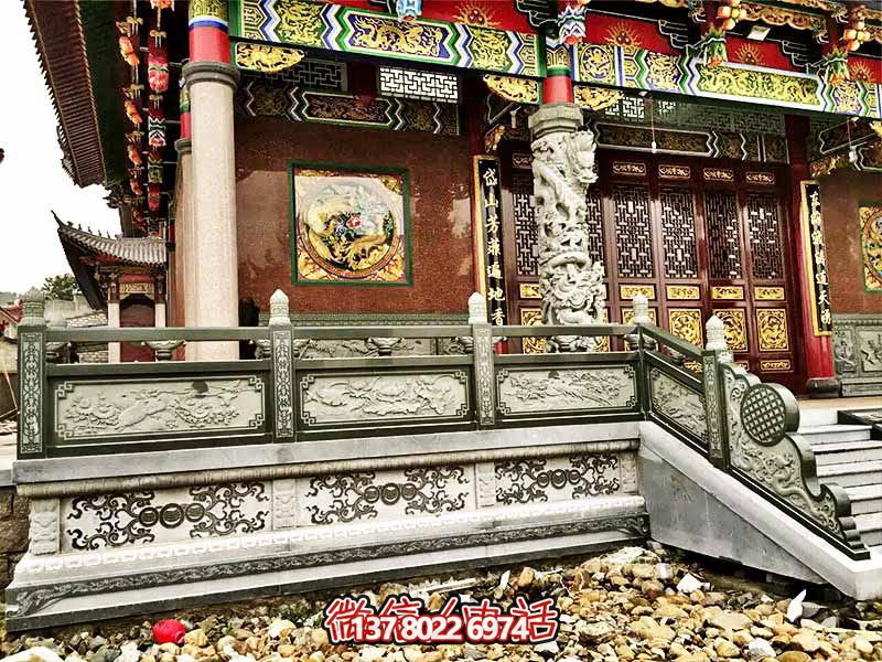 寺院大殿臺(tái)階青石古建筑雕刻防護(hù)欄桿 寺院大殿臺(tái)階青石古建筑雕刻防護(hù)欄桿