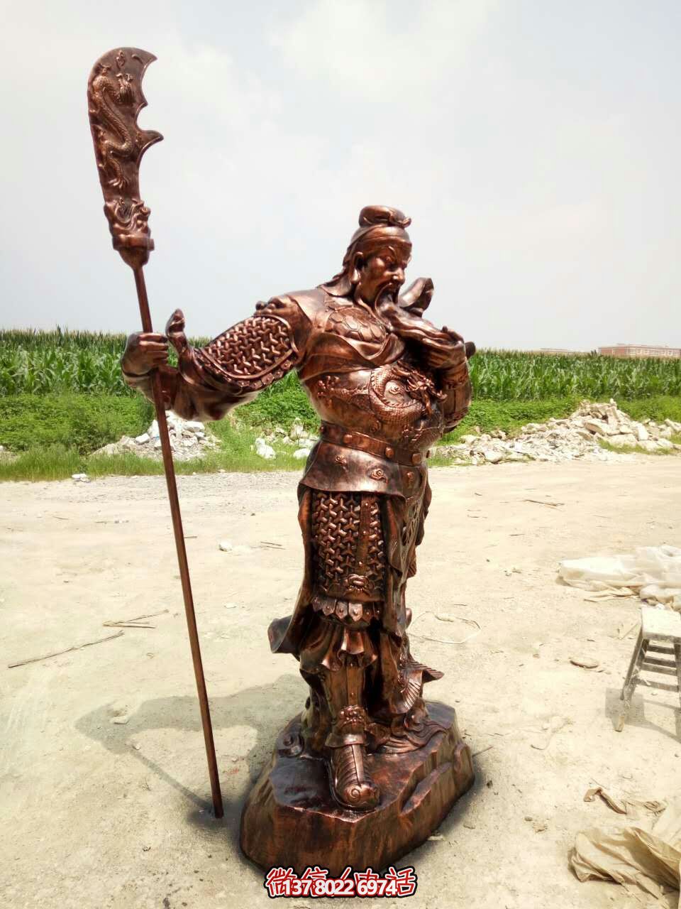 玻璃鋼仿銅戶外大型景觀關(guān)公雕塑 玻璃鋼仿銅戶外大型景觀關(guān)公雕塑