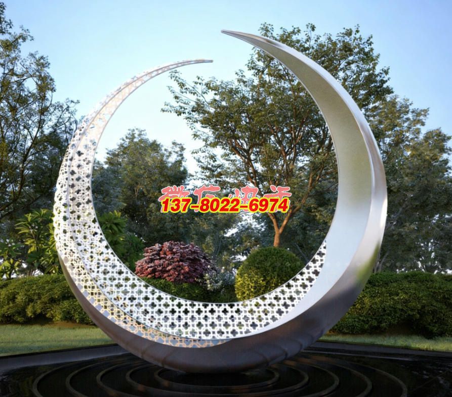 《月綻清輝》：鏤空銀月裁云影，環(huán)納林光織景詩(shī)