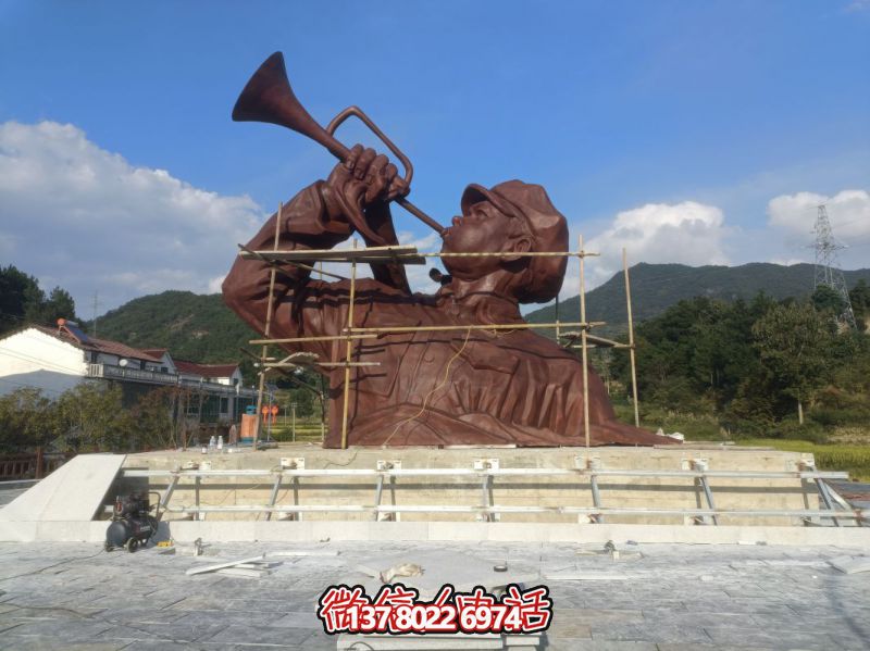 鑄銅吹號(hào)抗戰(zhàn)人物雕塑 鑄銅吹號(hào)抗戰(zhàn)人物雕塑